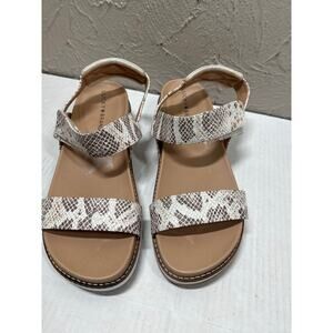 NWOT‎ Lucky Brand Ladan Faux Leather Snake Skin Print Platform Sandals Size 8.5